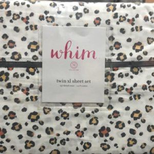 Whim by Martha Stewart Twin XL 250 Tread Count Golden Cheetah 3 Piece Set